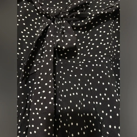 Zara Polka Dot Mini Skort Black and White tie belt size M - Picture 2 of 8